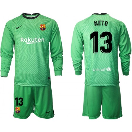 Billiga Fotbollströjor FC Barcelona Målvakt Norberto Neto 13 Barn tröja 2020/21 M001 Långärmad
